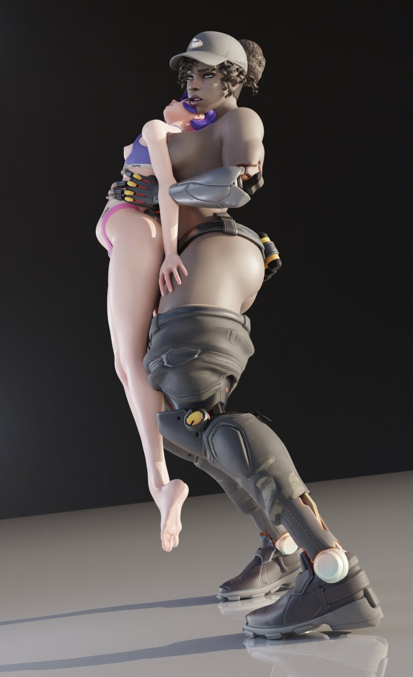 3d african asian asian_female barefoot barista_sojourn breasts closeups3d dark-skinned_futanari dark_skin feet female futa_on_female futanari holding_up interracial interracial_sex juno_(overwatch) overwatch overwatch_2 sojourn_(overwatch) stomach_bulge stomach_deformation vaginal_penetration vietnamese vietnamese_female