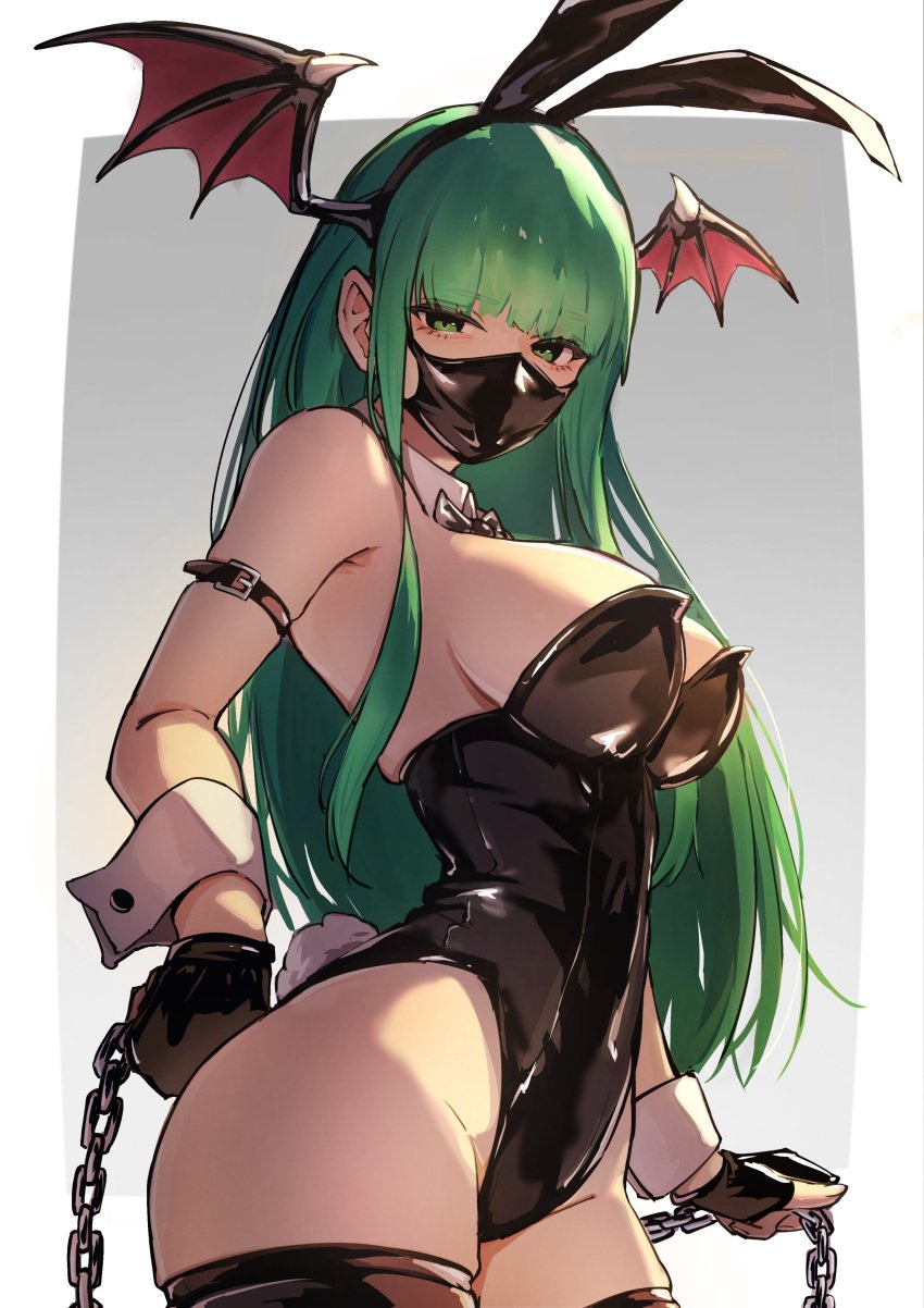 ap_cammy big_breasts darkstalkers looking_at_viewer masked_female morrigan_aensland