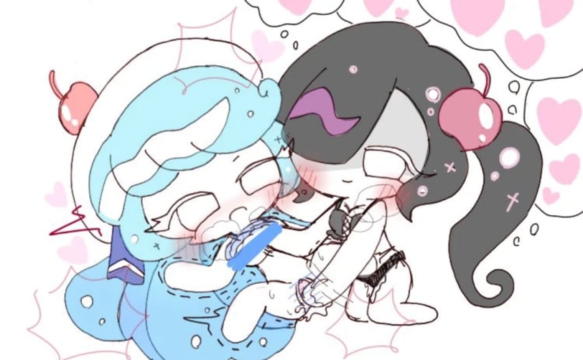 2girls cherry_cola_cookie cookie_run cookie_run_ovenbreak cream_soda_cookie yuri yuri