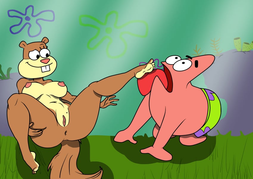 2018 4_toes a-fitzga absurd_res anthro anus barefoot big_breasts breasts brown_fur buckteeth clothing duo feet female foot_fetish foot_lick foot_worship fur hi_res licking male mammal marine nickelodeon nipples nude open_mouth patrick_star paws pussy rodent sandy_cheeks smile spongebob_squarepants spread_legs spreading squirrel starfish straight teeth toes tongue tongue_out