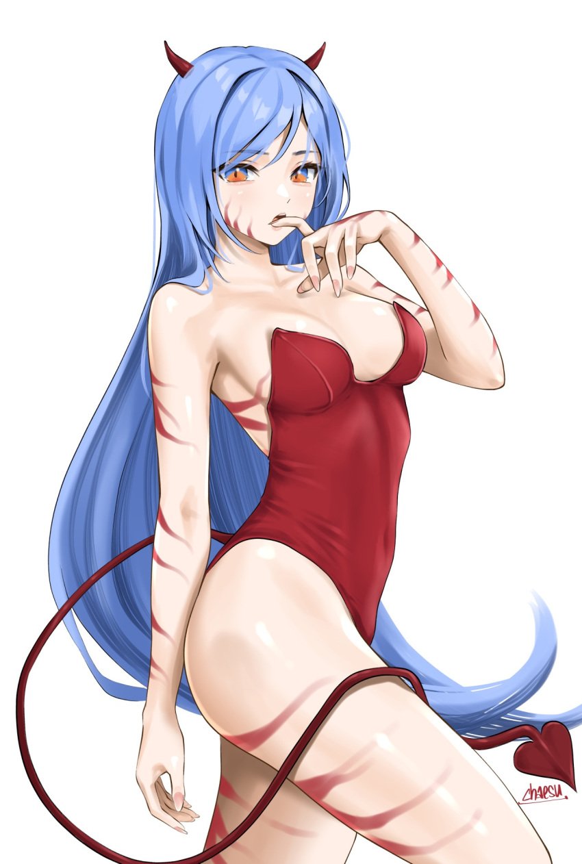 1girls areolae ass bare_armpits bare_arms bare_chest bare_hands bare_hips bare_legs bare_shoulders bare_skin bare_thighs blue_eyebrows blue_eyes blue_eyes_female blue_hair blue_hair_female breasts chaesu cleavage collarbone curvaceous curvaceous_body curvaceous_female curvaceous_figure curvaceous_hips curvaceous_thighs curvy curvy_body curvy_female curvy_figure curvy_hips curvy_thighs demon_tail dot_nose elbows exposed_armpits exposed_arms exposed_chest exposed_hips exposed_legs exposed_shoulders exposed_skin exposed_thighs fair_skin female female_focus female_only fingernails fingers hair_between_eyes high_resolution highres horn horns large_breasts lean_body lean_figure leotard licking_finger light-skined_female light-skinned light-skinned_female light_skin light_skin_female light_skinned light_skinned_female long_hair looking_at_viewer minah narrow_waist open_mouth parted_bangs parted_lips red_horn red_horns red_leotard red_tail red_topwear seductive_body seductive_cleavage seductive_hips seductive_thighs shiny_breasts shiny_hair shiny_legs shiny_shoulders shiny_skin shiny_thighs short_horn short_horns shoulders sideboob simple_background slender_body slender_waist slim_girl slim_waist smooth_skin solo standing tail thick_ass thick_thighs thighs thin_waist tongue topwear upper_body upper_teeth white_background wide_hips