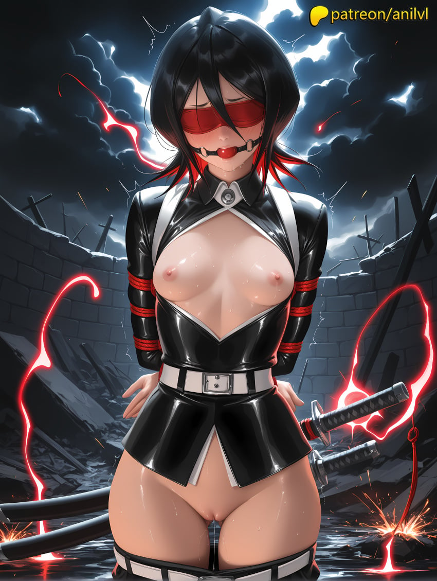 1girls 2025 ^^^ ai ai_assisted ai_generated anilvl anime anime_girl anime_style arms_behind_back artist_name ball_gag bare_breasts bare_chest belt bird black_blindfold black_hair bleach blindfold blush bondage bound bound_arms braless breast breasts breasts_outside brick_wall buckle burning bust candle chest clitoral_hood cloud cloudy_sky crotch dripping_pussy ejaculation electricity erect_nipples exposed_breasts exposed_nipples exposed_pussy facing_viewer female female_ejaculation female_genitalia fire flame gag gagged genitals hard_nipples hi_res high_quality high_resolution highres juicy_pussy kuchiki_rukia laser lightning moon multicolored_hair naked_breasts natural_breasts night nipple nipples nipples_outside outdoors patreon patreon_username perky_breasts petite_breasts pussy pussy_juice pussy_lips pussy_peek rain restrained saliva shaved_pussy short_hair sky slit small_boobs small_breasts small_tits solo stable_diffusion sword tight_pussy tiny_breasts uncensored_breasts uncensored_nipples uncensored_pussy uncensored_vagina vagina vulva watermark wet_pussy