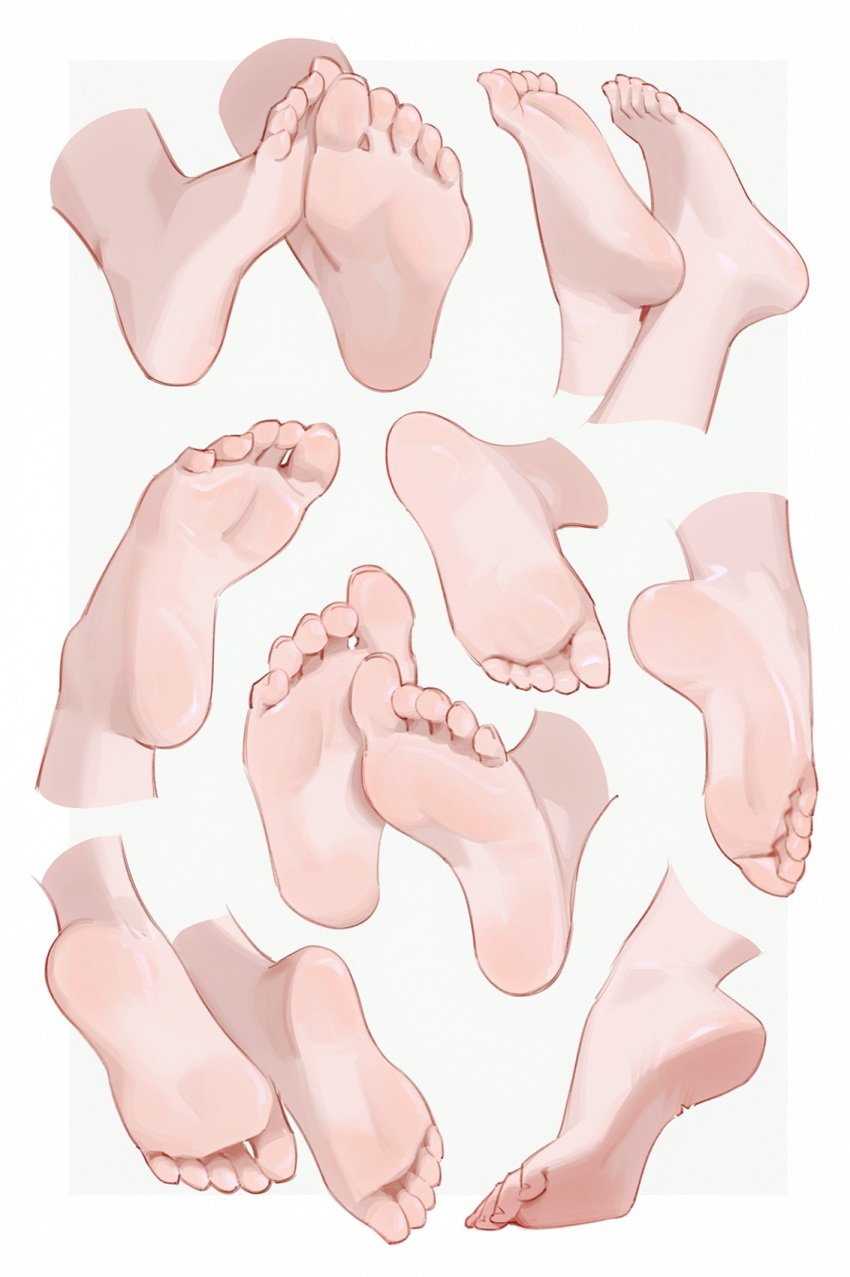 ankles bare_skin bare_soles bare_toes barefoot dnaitari exposed_skin exposed_toes feet heels soles toenails toes