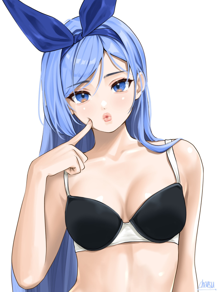 1girl 1girls bare_arms bare_belly bare_chest bare_hands bare_midriff bare_shoulders bare_skin belly black_bra black_underwear blue_eyebrows blue_eyes blue_eyes_female blue_hair blue_hair_female blue_hair_ribbon blue_hairband blue_ribbon bra breasts chaesu cleavage collarbone dot_nose elbows exposed_arms exposed_belly exposed_chest exposed_midriff exposed_shoulders exposed_skin eyebrows_visible_through_hair fair_skin female female_focus female_naked female_only finger_on_face fingernails fingers hair_ribbon hairband half_naked half_nude head_tilt high_resolution highres lean_body lean_figure light-skined_female light-skinned light-skinned_female light_skin light_skin_female light_skinned light_skinned_female lips long_hair looking_at_viewer medium_breasts midriff minah naked naked_female naked_woman narrow_waist nude nude_female nudity parted_bangs partially_naked petite petite_body petite_breasts petite_female petite_girl petite_tits ribbon semi_nude shiny_arms shiny_belly shiny_breasts shiny_hair shiny_shoulders shiny_skin shoulders simple_background slender_body slender_waist slim_girl slim_waist smooth_skin solo solo_female standing thin_waist tilted_head underwear upper_body white_background