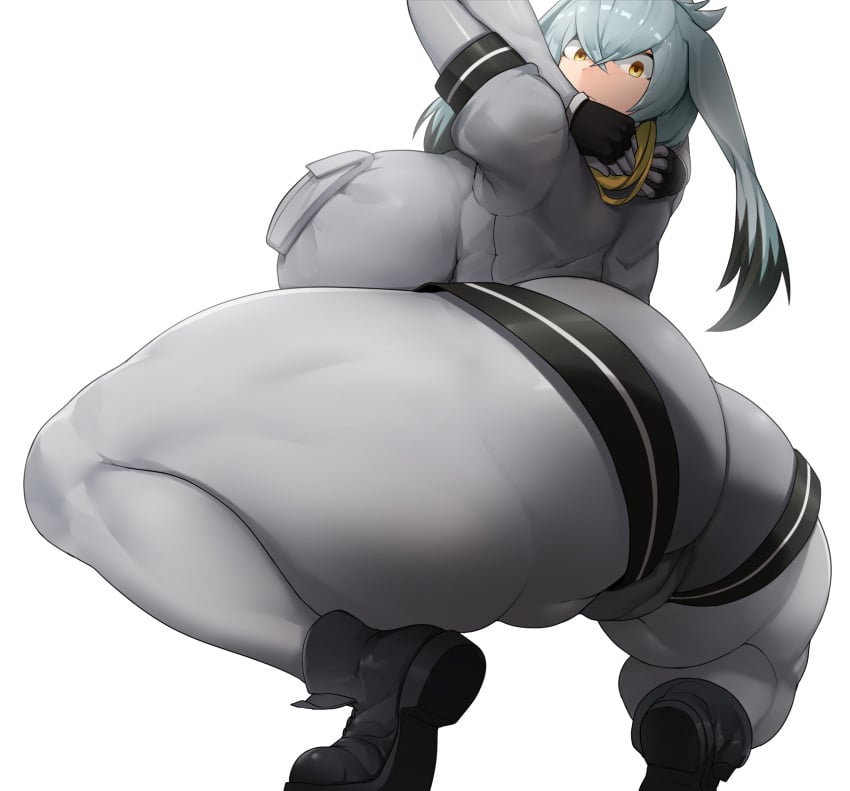 ass breasts cleavage dat_ass female female_only huge_ass huge_breasts kemono_friends looking_at_viewer looking_back shoebill_(kemono_friends) sinensian solo thick_thighs voluptuous