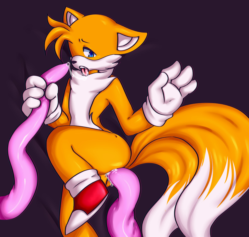 1boy anal anal_sex anthro anus ass canine clothed clothing cum cum_inside fox fur girly hair male male_only mammal open_mouth penetration secrets-from-dark sex simple_background solo sonic_(series) tails tentacle tongue