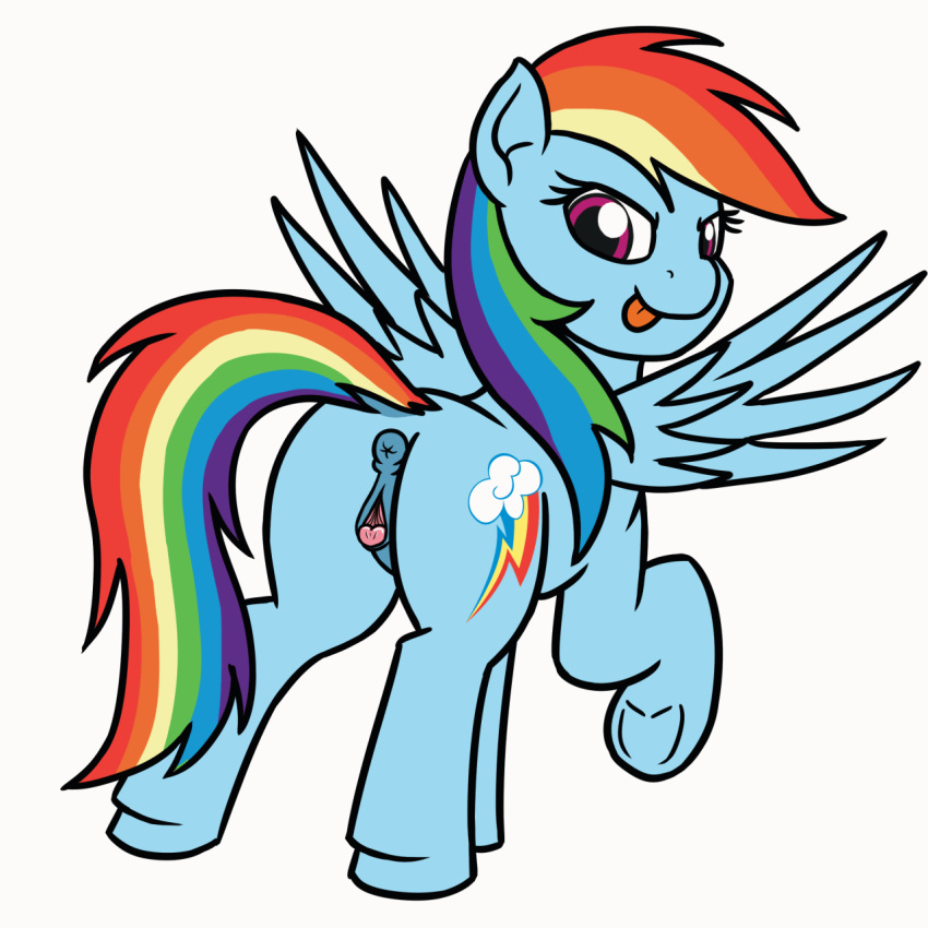 2018 animated anus ass clitoral_winking clitoris cutie_mark equine female feral friendship_is_magic looking_at_viewer looking_back mammal mkogwheel multicolored_hair my_little_pony pegasus pussy pussy_juice rainbow_dash_(mlp) rainbow_hair solo wings