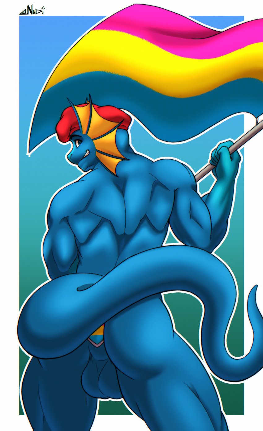 absurd_res anal anal_sex anthro ass balls beret big_balls broad_shoulders buttplug buttplug_in_ass buttplug_insertion clothing flag genitals hat hat_only headgear headgear_only headwear headwear_only hi_res lizard looking_at_viewer looking_back male mostly_nude muscular muscular_male nude nudii object_in_ass penetration plug plug_(sex_toy) plug_insertion pride_color_flag raised_tail reptile scalie sex_toy sex_toy_in_ass sex_toy_insertion smile solo space_station_13 srusu_rskuzu_(character) tail unathi