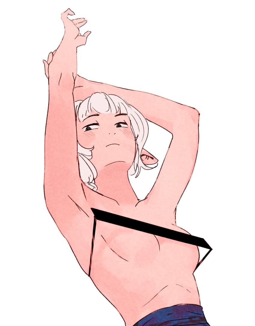 1girls aidenr0_(artist) armpits breasts censor_bar censor_bar_clothing female pose sideboob tagme