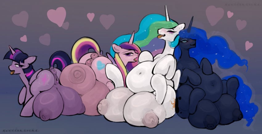 alicorn animal_genitalia animal_pussy anus belly big_belly big_breasts big_teats breasts clitoris crotch_breasts equid equine equine_anus equine_genitalia equine_pussy female feral friendship_is_magic genitals group hasbro hi_res horn horse huge_breasts huge_teats hyper hyper_breasts hyper_teats lying mammal my_little_pony mythological_creature mythological_equine mythology nipples on_back pegasus pony princess_cadance_(mlp) princess_celestia_(mlp) princess_luna_(mlp) pussy roostercocke royalty teats tongue tongue_out twilight_sparkle_(mlp) umamipenis unicorn wings