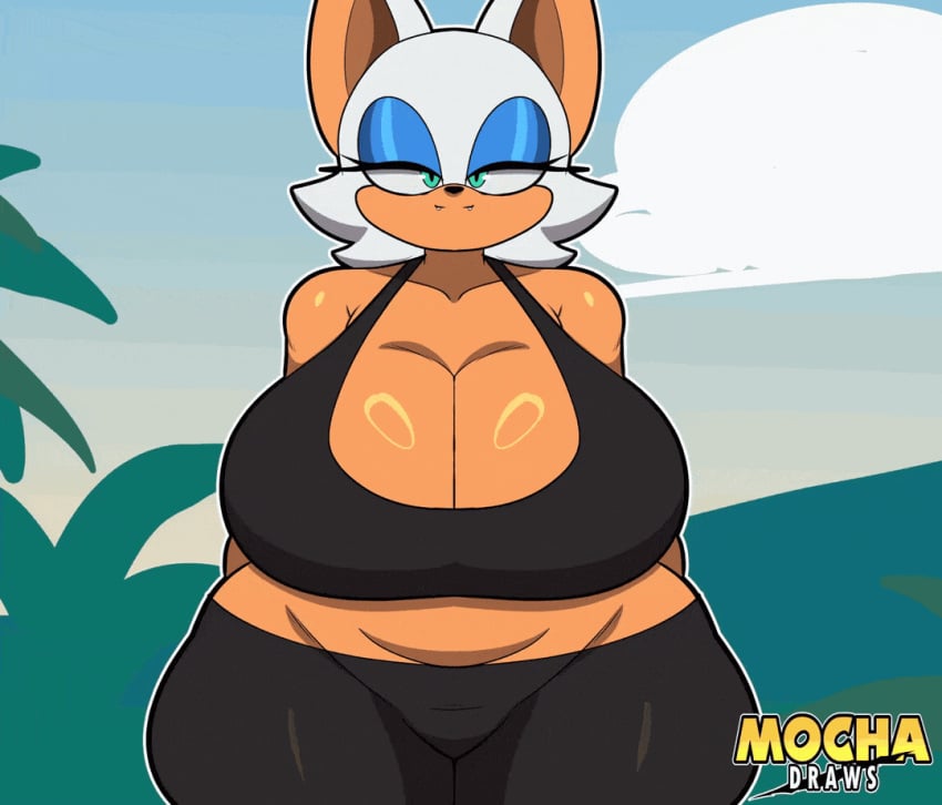1girls 2d animated anthro anthro_female anthro_only breasts breasts_bigger_than_head breasts_out clothed clothed_female cross_samax female female_only flashing flashing_breasts front_view looking_at_viewer mocha_draws nipples rouge_the_bat sega solo solo_anthro solo_female sonic_(series) sonic_the_hedgehog_(series) tagme thick_thighs thighs wink winking_at_viewer