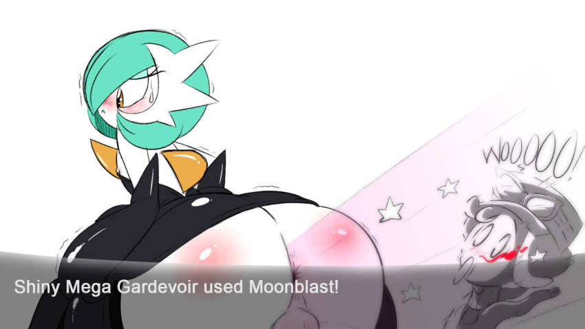 2boys anus areola ass back being_watched bent_over blue_hair blue_lipstick blush bottomless calem_(pokemon) clothed clothing dress embarrassed empty_eyes english_text fart gardevoir girly gloves hud huge_ass human lipstick looking_away male male_gardevoir male_only mega_evolution mega_gardevoir moonblast moonblast_(pokemon_move) motion_lines nintendo nipples no_panties nosebleed orange_eyes pokemon pokemon_(species) pokemon_rse pokemon_xy presenting shaking shiny_pokemon shocked short_hair standing star sunglasses sweat testicles text thenewguy thick_thighs trainer trap trembling ultra-ryo video_games white_background white_skin wide_hips yellow_eyes