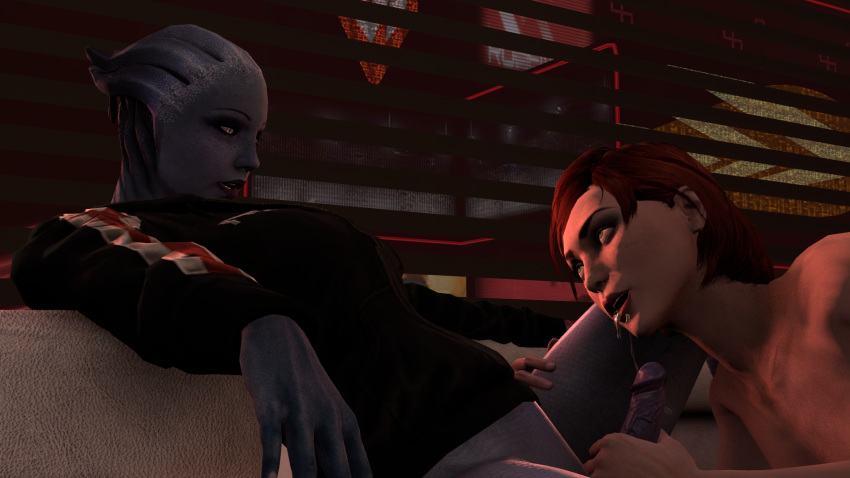 3d after_fellatio alien asari becausewhynot01 commander_shepard cum cum_in_mouth dickgirl domination female femshep futa_on_female futadom futanari intersex liara_t'soni mass_effect mass_effect_2 mass_effect_3 oral_creampie penis romantic romantic_couple sex