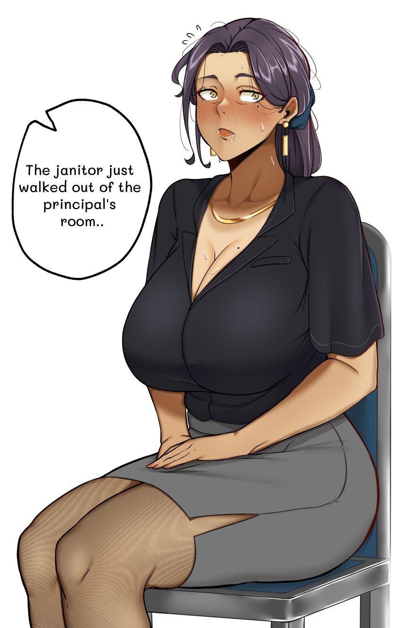 1girls absurd_res after_fellatio after_oral after_sex big_breasts breasts cleavage cum cum_drip cum_in_mouth female female_only large_breasts mature mature_female mature_woman milf original original_character pubic_hair pubic_hair_in_mouth pubic_hair_on_face solo solo_female suo68