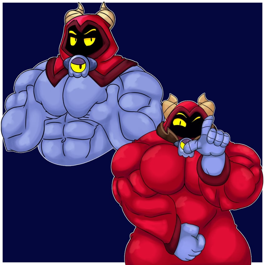 1boy bara brawl_stars cocokun! gay gray_body horns male male_only mouthless muscular muscular_male pointing_at_viewer r-t_(brawl_stars) red_clothing solo
