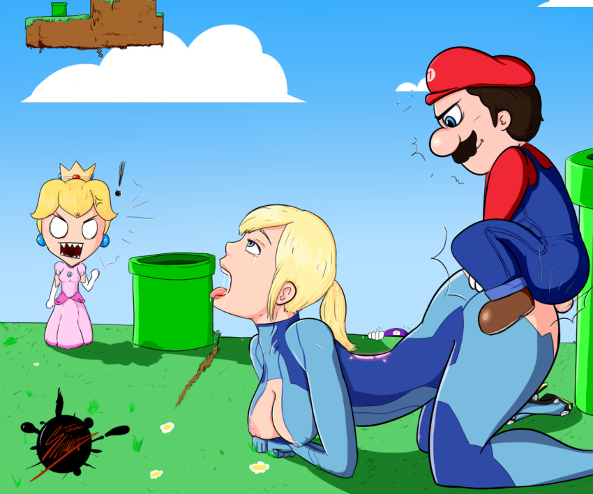 ! 2boys 2girls ahe_gao all_fours angry ass ass_grab ass_up balls big_breasts big_penis blonde_hair blue_eyes bodysuit breasts brown_hair cheating clothed clothed_sex clothing crossover day dress duo_focus female heels high_heels male mario mario_(series) metroid multiple_boys multiple_girls nintendo nipple_bulge nipples outdoors outside ponytail princess_peach saliva samus_aran sidelocks sky smaller_male standing super_mario_bros. super_smash_bros. theeshrimp tongue_out waluigi zero_suit zero_suit_samus