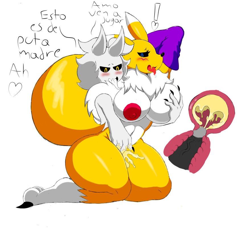 anthro big_breasts breasts demon digimon duo female itisjoidok joid_(itisjoidok) male mammal orgasm_face penetration renamon vaginal_penetration