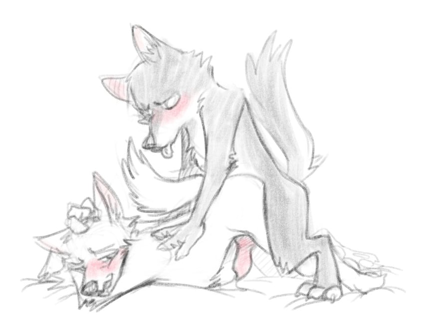 anal anal_sex black_and_white blush boreoboros canine duo gary_(zootopia) knot larry_(zootopia) male mammal monochrome penetration simple_background tongue tongue_out white_background wolf yaoi