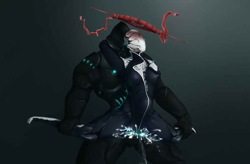 1boy 1girls alternate_costume balls_deep creampie cum cum_in_pussy female male rhino_(warframe) squirting stomach_bulge trinity_(warframe) trinity_strega warframe white-gin