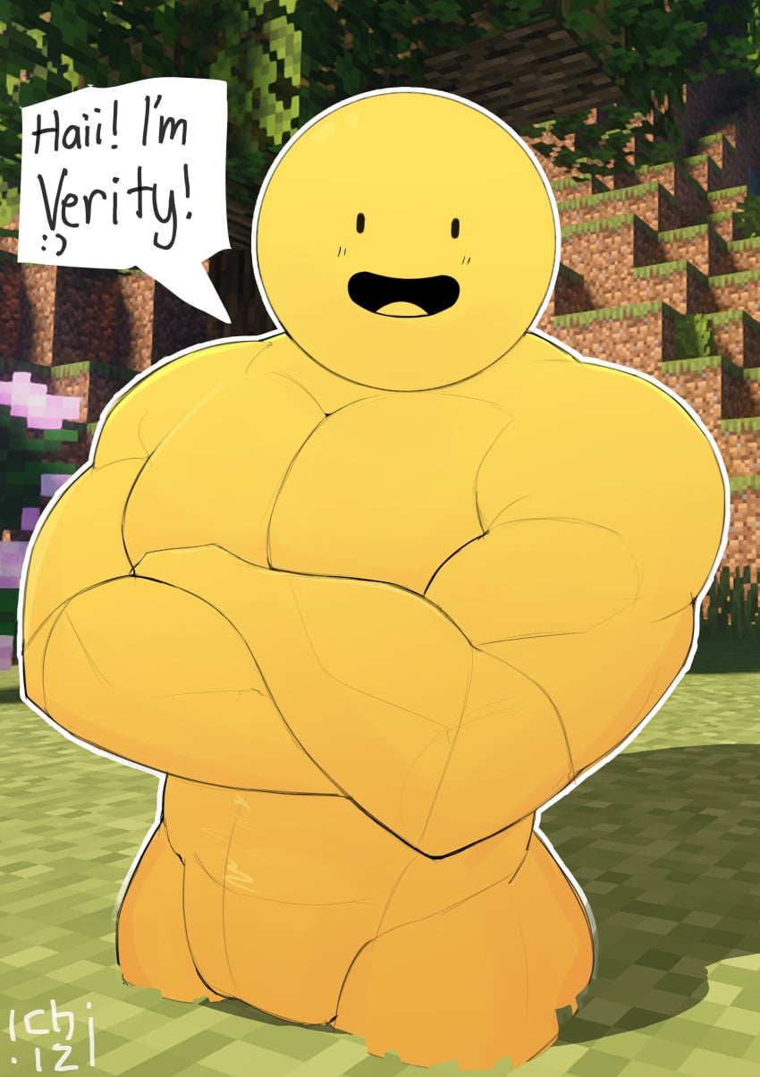2d 2d_on_3d 3d 3d_background :> :) ball_(object) bara cute_face cute_smile daddy gay gay_daddy grass grass_background himbo minecraft minecraft_(series) minecraft_arg minecraft_background minecraft_block minecraft_grass_block minecraft_mod minecraft_shaders minecraft_tree rebelliousmilk round_head sphere sphere_creature spherical stud tree tree_background v-line v_line verity verity_(thatmob) yaoi yellow_body yellow_head yellow_skin