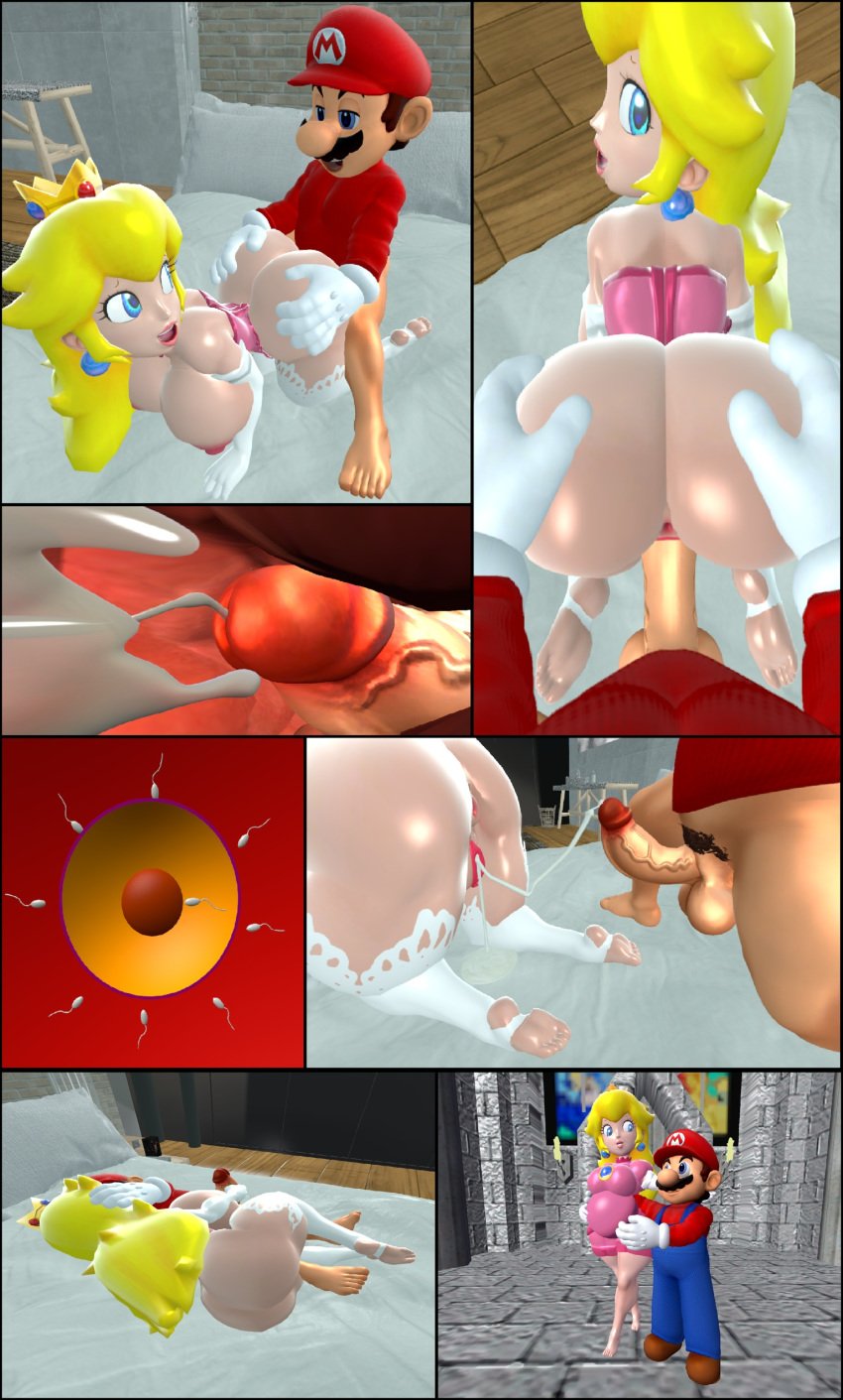 1boy 1girls 3d after_sex ass barefoot big_breasts big_butt breasts comic cum cum_in_pussy cum_inside cum_on_penis doggy_style feet female grabbing_ass hand_on_ass happy_sex impregnation male male_penetrating mario mario_(series) mxp1985 nintendo ovum penis plump_ass pregnant princess_peach pussy self_upload semen source_filmmaker sperm straight vaginal_penetration