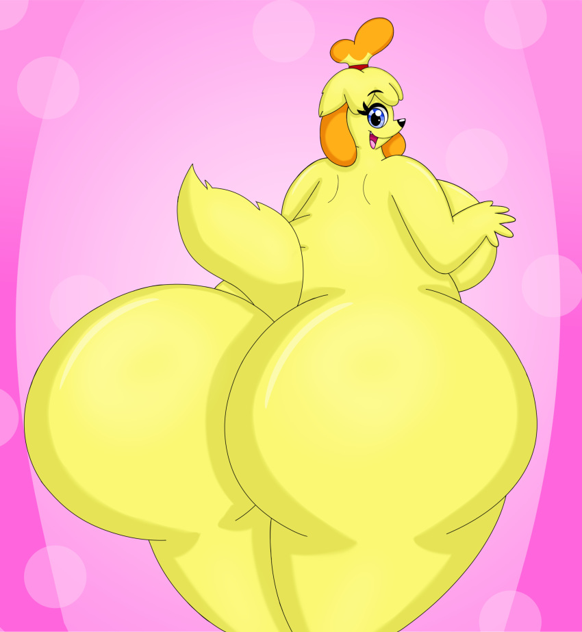 animal_crossing ass canine isabelle_(animal_crossing) lilwuffler lilwuffler_(artist) mammal nintendo nude shih_tzu video_games