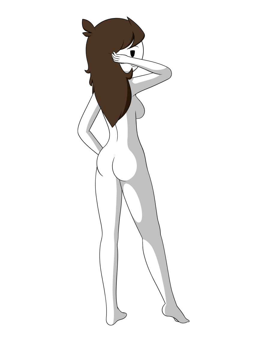 ass bare_legs barefoot brown_hair feet female_only jaiden_animations legs long_hair nude sideboob solo thighs weird_dude youtube youtuber