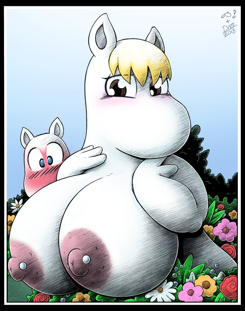 2018 alternate_breast_size big_areola big_breasts big_nipples blush breasts dark_areola dark_nipples drake_fenwick drxii erect_nipples female huge_areolae huge_breasts huge_nipples mammal moomins nipple_piercing nipples nude pierced_nipples piercing simple_background snorkmaiden the_moomins topless