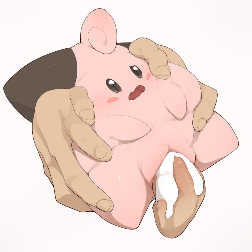 1boy 1girls black_eyes black_sclera blush blush_stickers cleffa clitoral_hood creampie creampied_feral cum cum_in_pussy cum_inside disembodied_hands disembodied_penis fairy female feral feral_creampied feral_penetrated feral_pokemon flat_chest full_body highres holding human interspecies larger_male male nintendo no_nipples open_mouth penis pokémon_(species) pokemon pokemon_(species) pokemon_gsc pussy sex simple_background size_difference smaller_female solo straight tears uncensored vaginal_penetration white_background youjomodoki