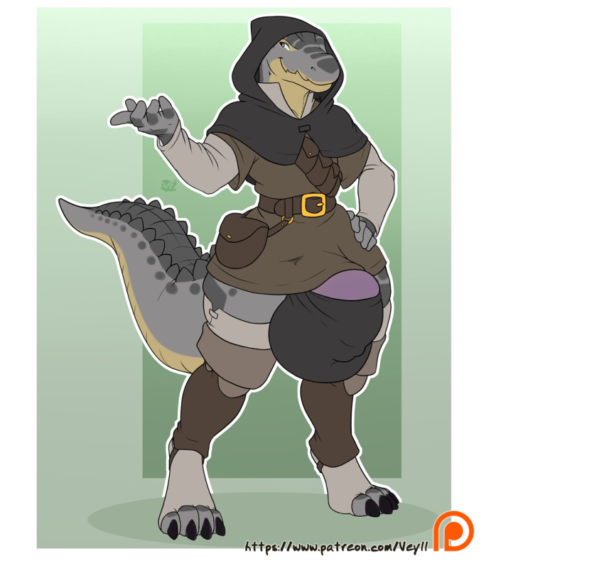 2018 anthro balls big_balls big_penis clothed clothing crocodile crocodilian huge_balls huge_cock humanoid_penis hyper hyper_balls hyper_penis kesh_(talash) looking_at_viewer male male_only penis pinup pose reptile scalie smile solo standing thick_thighs underwear veyll wide_hips