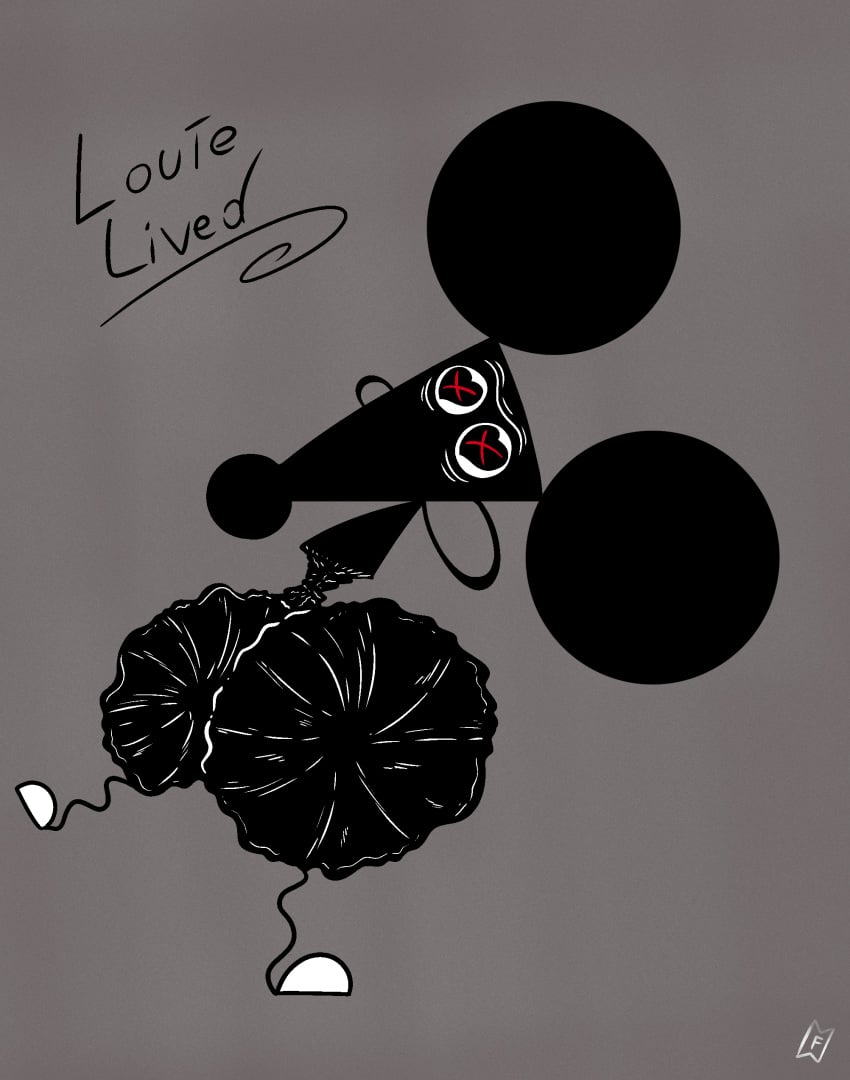 2025 absurd_res anthro artist_logo balls big_balls big_eyes big_nose biped black_balls black_body black_ears black_fur black_heart black_nose black_text cartoon_network clothing dark_body dark_fur digital_drawing_(artwork) digital_media_(artwork) english_text footwear footwear_only fur genitals grey_background hands_behind_head heart_eyes heart_symbol hi_res huge_balls hyper hyper_balls hyper_ears hyper_genitalia logo louie_watterson lying male mammal mature_anthro mature_male mostly_nude mostly_nude_anthro mostly_nude_male mouse murid murine mysterywhiteflame on_back rodent round_ears shoes shoes_only simple_background solo text textured_background the_amazing_world_of_gumball thin_arms thin_legs white_clothing white_footwear white_shoes