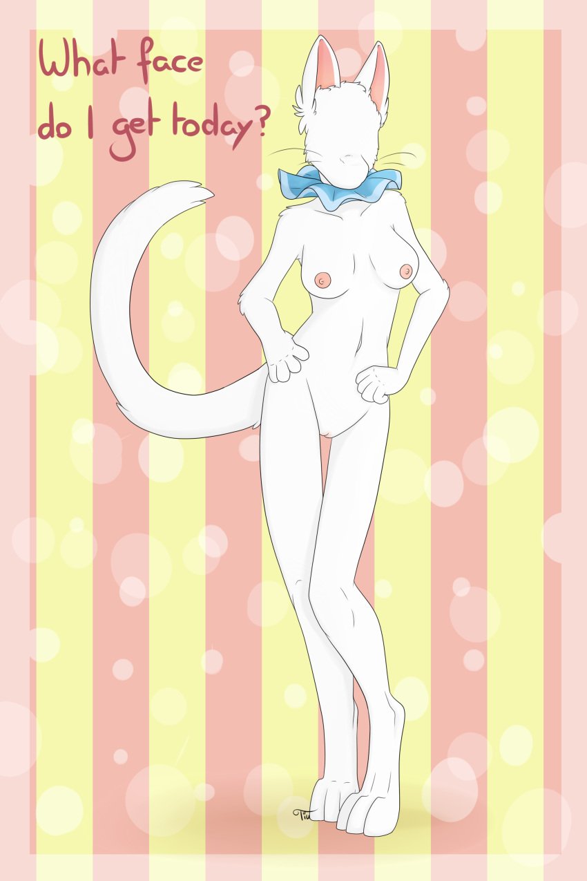 animal_crossing anthro blanca breasts featureless_face feline feline female fullshade mammal nintendo nude pinup pose solo tiu video_games what