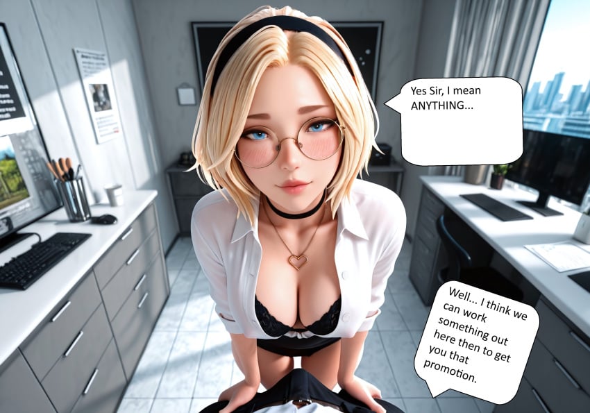 3d ai_generated league_of_legends luxanna_crownguard workplace