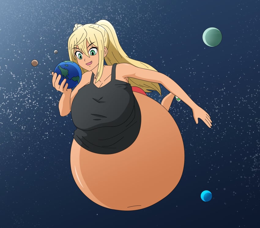 damnitshuge dumbbell_nan_kilo_moteru? giantess giga_giantess huge_belly huge_breasts large_breasts planetary pregnant sakura_hibiki space stuffed