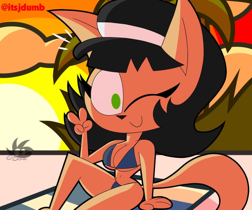 beach bikini cat_girl kitty_katswell