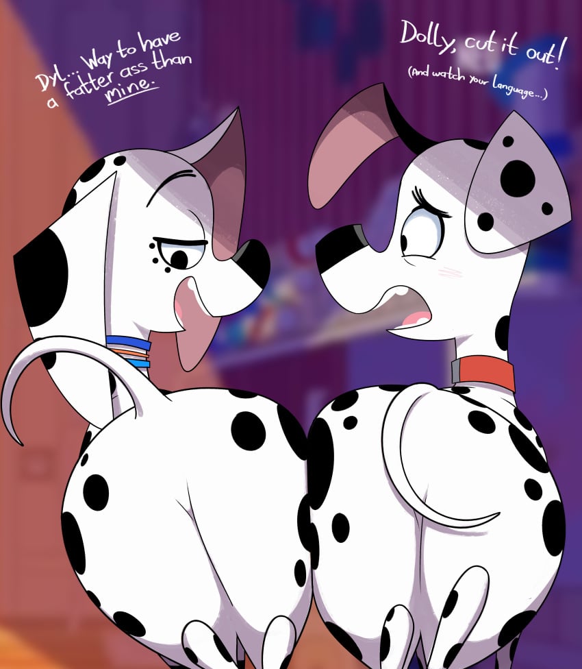 101_dalmatian_street 101_dalmatians 1male1female 2dogs ass ass ass_focus ass_press ass_to_ass big_ass big_butt big_thighs black_body black_fur black_nose blue_collar blush blush blush_lines blushing_male brother brother_and_sister butt_focus canid canine canine canis dalmatian dialogue disney dog_collar dolly_(101_dalmatians) duo dylan_(101_dalmatians) english_dialogue english_text eyebrows eyebrows_raised fat_ass fat_butt felris female female_dog feral fur furry half-closed_eyes hi_res huge_ass huge_butt huge_thighs large_ass large_butt large_thighs long_ears looking_at_another looking_back male male_dog mammal open_mouth open_smile presenting presenting_ass presenting_butt presenting_hindquarters raised_tail red_collar sister smile smiling smiling_female snout spots spotted_body spotted_fur standing stepbrother stepbrother_and_stepsister stepsister tail tail_raised teen teenager teeth text thighs tongue white_body white_fur white_spots white_text wide_ass wide_hips wide_thighs worried worried_expression worried_face worried_look