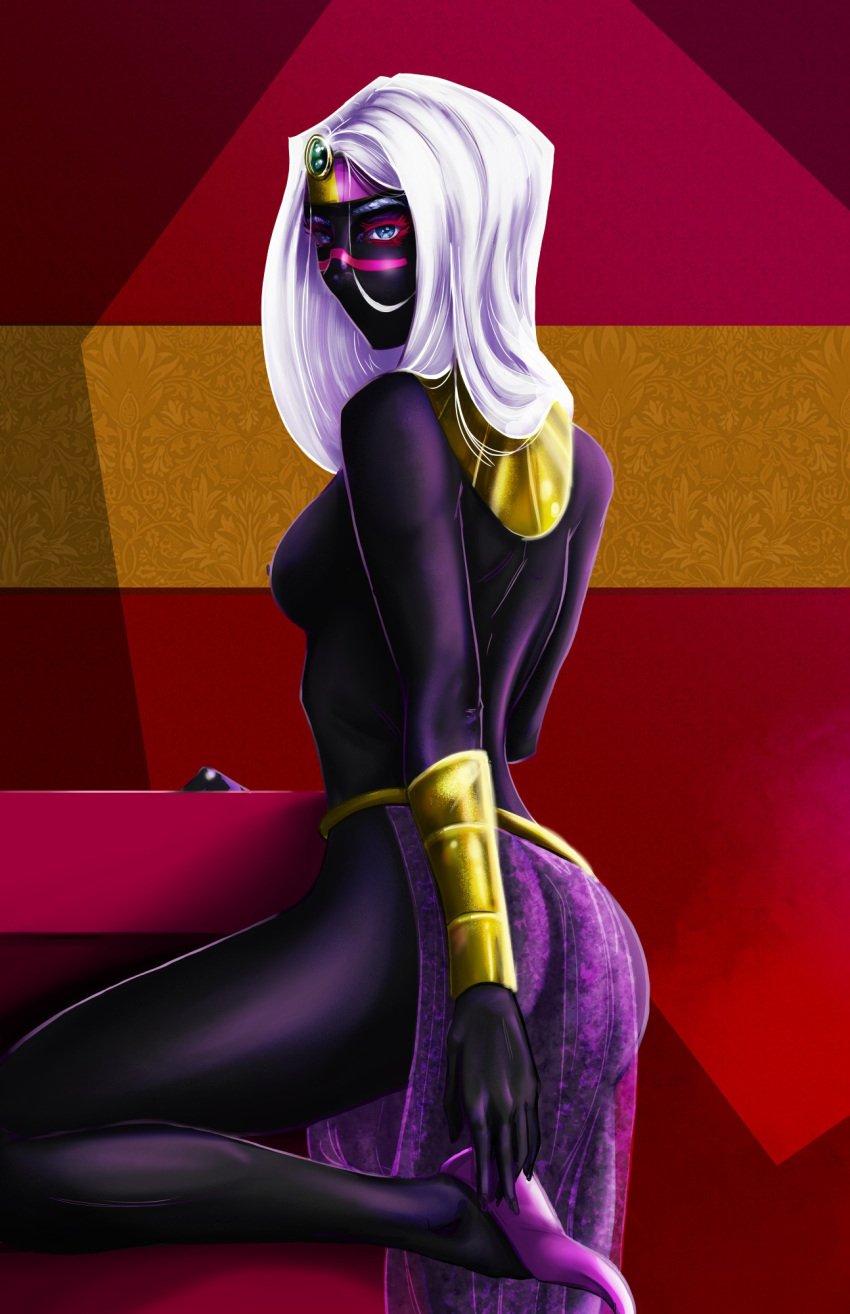 alien alien_girl alien_humanoid cartoon_network duck_dodgers female female_focus female_only lemonbird looney_tunes martian martian_(duck_dodgers) purple_skirt queen_tyr'ahnee topless topless_female warner_bros warner_brothers white_hair