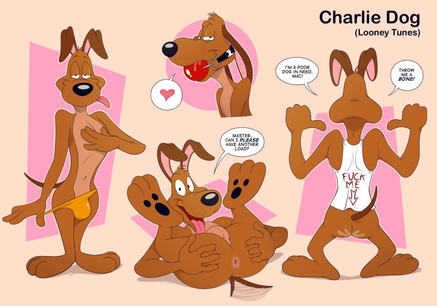 1boy 2024 3_toes 4_fingers anthro anti_dev anus asking_for_more ass ball_gag balls biped black_nose bodily_fluids bottomless bottomless_anthro bottomless_male brown_body brown_fur bulge canid canine canis charlie_dog clothed clothing clothing_pull countershade_torso countershading cum cum_on_butt dialogue digital_drawing_(artwork) digital_media_(artwork) directional_arrow domestic_dog english_text feet fingers floppy_ears fur gag gagged genital_fluids genitals gesture hand_gesture heart_symbol hi_res looking_at_viewer looney_tunes lying male mammal multiple_poses narrowed_eyes naughty_face navel nude nude_anthro nude_male on_back orange_clothing orange_thong orange_underwear pink_anus pink_tongue pointing pointing_at_self pointing_back pose presenting presenting_anus rear_view red_ball_gag requesting saliva_on_ball_gag seductive sex_request shirt simple_background solo spread_butt spreading standing submissive submissive_male tail tail_motion tailwag talking_to_viewer tan_background tank_top text text_on_clothing text_on_shirt text_on_tank_top text_on_topwear thong thong_only thong_pull toes tongue tongue_out topless topwear underwear underwear_only underwear_pull warner_brothers white_clothing white_shirt white_tank_top white_topwear