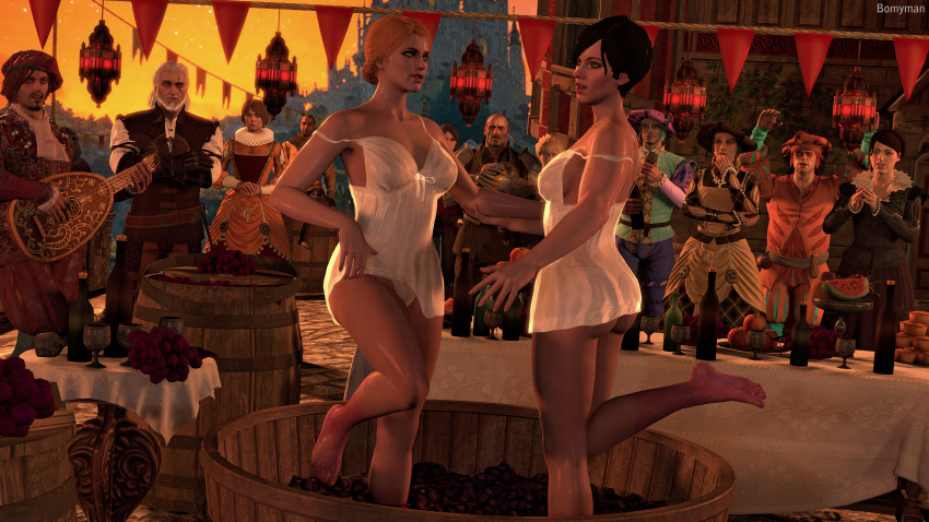 3d 6+girls 6boys 7girls anna_henrietta ass barefoot black_hair blonde_hair bomyman breasts cd_projekt_red cousins fringilla_vigo gaunter_o'dimm geralt_of_rivia jaskier_(the_witcher) panties party royalty the_witcher the_witcher_(series) the_witcher_2 the_witcher_3:_wild_hunt