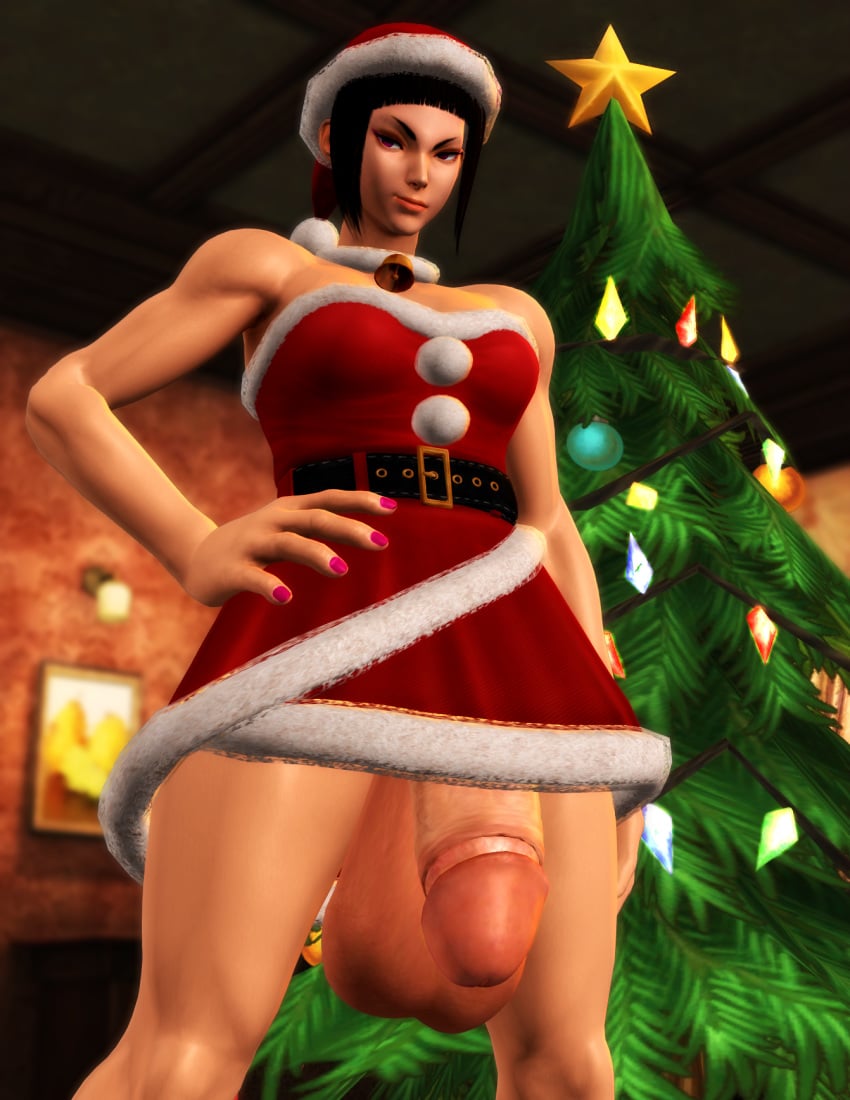 1futa 3d balls bell_collar belt black_hair christmas christmas_outfit christmas_tree dress flaccid futa_only futanari hand_on_hip hanging_balls holidays huge_balls huge_cock hyper hyper_balls hyper_penis intersex jenbitch juri_han looking_at_viewer penis penis_under_skirt pink_nails red_dress santa_hat santa_outfit santa_suit smirk smug street_fighter street_fighter_v xnalara