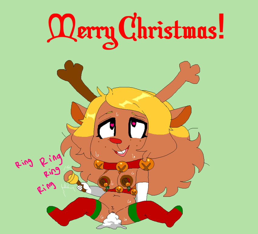 1girls 2d after_sex anthro anthro_female anthro_only antlers bell black_eyes blonde_hair breasts chibi christmas collar cum cum_in_pussy cum_inside deer deltarune elbow_gloves female female_only freckles fucked_silly furry furry_female furry_only gloves heart-shaped_pupils hoshime humanoid humanoid_female humanoid_only long_hair mammal mammal_humanoid naked nipple_ribbon noelle_holiday nude red_nose reindeer solo stockings sweat text thighhighs undertale undertale_(series)