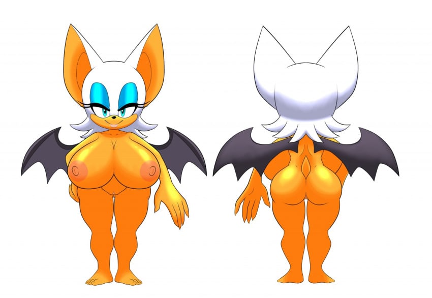 ass breasts huge_breasts nipples nude ravnic rouge_the_bat sonic_(series)