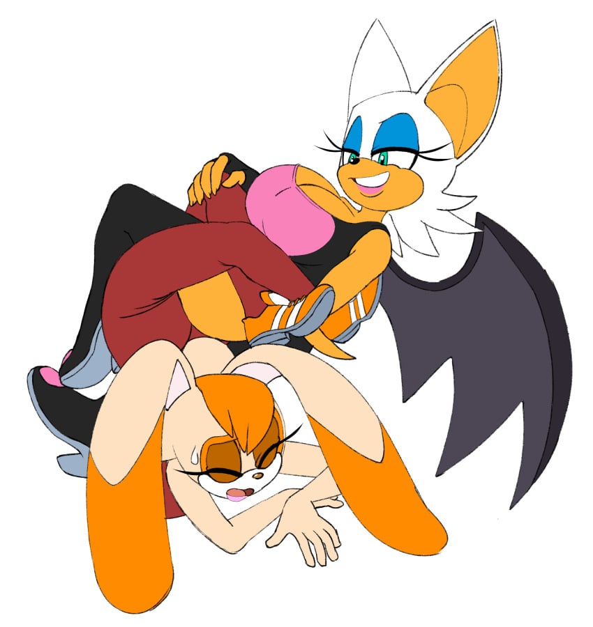 breasts ravnic rouge_the_bat sonic_(series) vanilla_the_rabbit wrestling