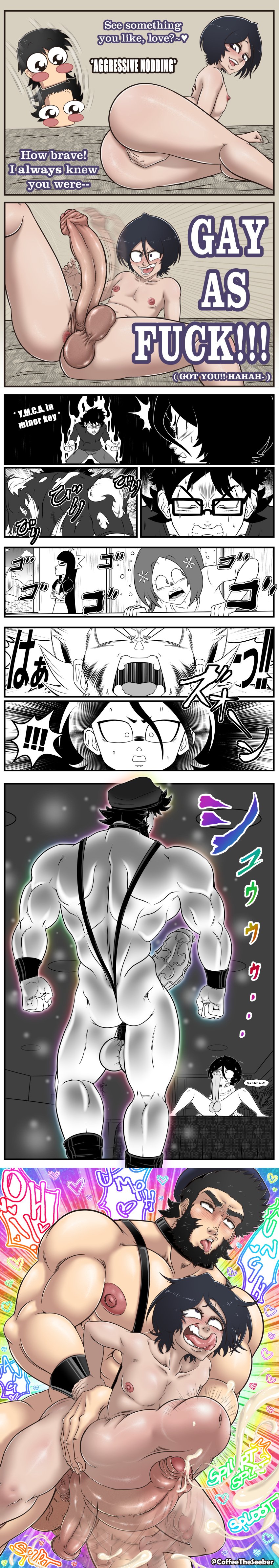 ahe_gao akira_toriyama_(style) alternate_version_at_source anal anal_penetration anal_sex ass balls balls_weights bara beard bedroom_eyes belly_bulge big_ass big_balls big_pecs big_penis black_mankini bleach bleach:_the_thousand-year_blood_war choker cock_shock coffeetheseeker comic cumming_from_anal_sex cumming_while_penetrated deep_penetration dialogue dialogue_bubble dragon_ball ejaculation elotch_brown_(coffeetheseeker) eye_roll femboy flat_chest foreskin gay gay_domination gay_male gay_sex homosexual hunk imminent_sex inoue_orihime kuchiki_rukia lifting_person liz_brown_(coffeetheseeker) long_penis looking_back male male/male male_only male_penetrating_male mankini mankini_ass_view moaning moaning_in_pleasure muscle_growth muscles muscular muscular_male onomatopoeia original_character penis police_hat rule_63 scared scared_expression self_upload size_difference sling_bikini slingshot_swimsuit small_but_hung smug smug_grin surprise tounge_out trap twitter_link uncircumcised veiny_penis yaoi