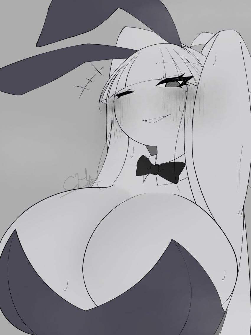 1girls armpits big_breasts blush breasts bunny_ears bunnysuit female female_only fnf_entity friday_night_funkin friday_night_funkin_mod mommy nfch_05054 nikusa_(sugarratio) wink winking_at_viewer