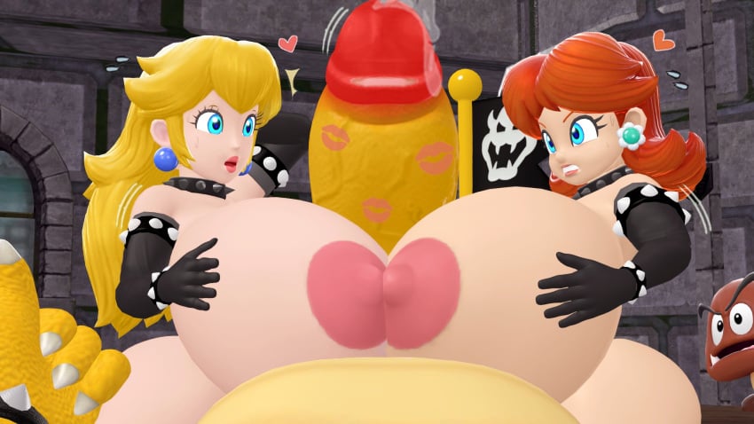 1boy 2girls 3d bowser dragon316 huge_breasts huge_cock light-skinned_female mario_(series) multiple_girls penis princess_daisy princess_peach tagme