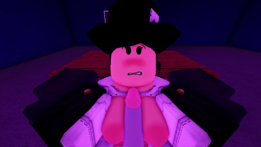 1boy 1girls 3d agent_(rolve) aguythatisreal25 black_clothing blush breasts female_focus hat official_alternate_costume paizuri pov roblox roblox_game robloxian rolve tagme titfuck titjob titjob_pov typical_colors_2 white_clothing