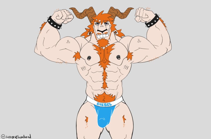 2024 abs anthro arm_hair armpit_hair biceps big_bulge black_nipples blue_clothing blue_jockstrap blue_underwear body_hair bovid bulge caprine chest_hair clothed clothing deltoids ear_piercing facial_hair fist flexing flexing_bicep flexing_both_biceps forearm_hair forearm_muscles forearms genericboxhead goat goatee grin grinning_at_viewer hairy hairy_hands happy_trail hi_res horn jockstrap jockstrap_only leg_hair looking_at_viewer male male_only mammal manly moustache muscular muscular_arms muscular_legs muscular_thighs nipple_piercing nipples obliques pecs piercing pose pubes ridged_horn simple_background smile solo spiked_wristband standing stubble topless triceps underwear underwear_only vein veiny_muscles