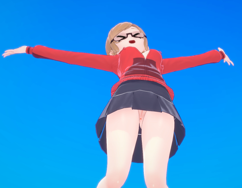 crookedbrook female_only jumping koikatsu no_panties taylor_(crookedbrook) unaware upskirt