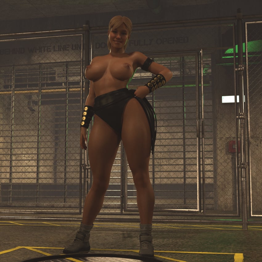 3d ax_ar1 blonde_hair busty female female_focus female_only full_body hourglass_figure mortal_kombat sonya_blade tagme wide_hips